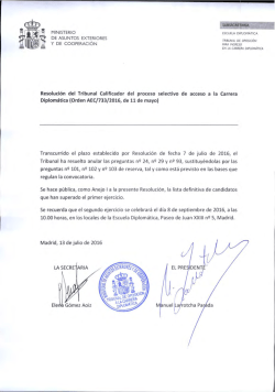 Resoluci&oacute;n con lista definitiva de candidatos que han superado