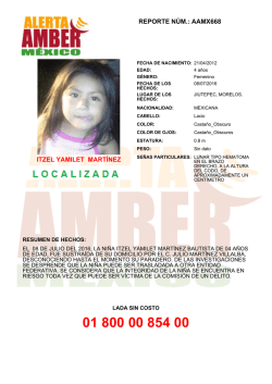 REPORTE N&Uacute;M.: AAMX668 ITZEL YAMILET MART&Iacute;NEZ BAUTISTA