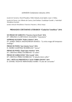 JURADOS Cert&aacute;menes Literarios 2016 PREMIADOS