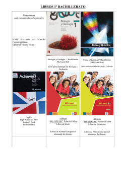 libros 1&ordm; bachillerato