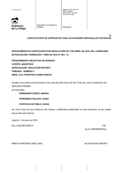 Llamamiento d&iacute;a 13/07/2016