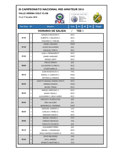 CAMPEONATO MID AMATEUR Horario de Salidas