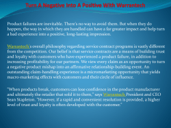 Turn A Negative Into A Positive With Warrantech