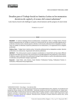 Desaf&iacute;os para el Trabajo Social en Am&eacute;rica Latina en los momentos