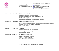 Cartelera - Casa de la Cultura Oaxaque&ntilde;a