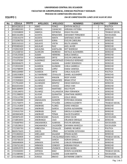 Equipo No. 1 - Universidad Central del Ecuador