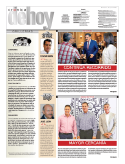 miercoles 20 de julio 2016. - La Cr&oacute;nica de Hoy en Hidalgo