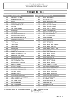 C&oacute;digos de Pago