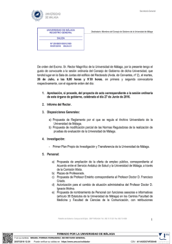 Consejo de Gobierno. 26 de julio