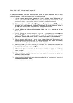 requisitos del ingl&eacute;s funcional.