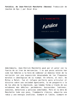 Jean-Patrick Manchette. La nada, por &Oacute;scar Brox