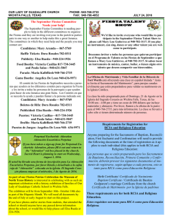 The September Fiestas Committee Needs your help!