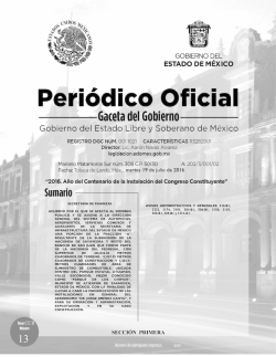 Peri&oacute;dico Oficial del Gobierno del Estado Libre y Soberano de M&eacute;xico