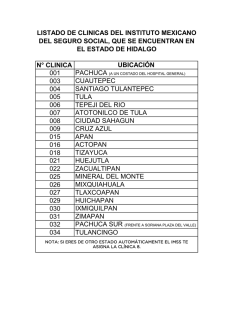 catalogo de cl&iacute;nicas del estado de hidalgo