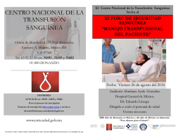 XI Foro de Seguridad Sangu&iacute;nea