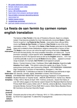 La fiesta de san fermin by carmen roman english translation