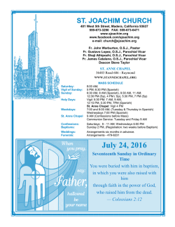 July 24, 2016 - St. Joachim Church