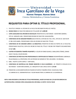 REQUISITOS PARA OPTAR EL T&Iacute;TULO PROFESIONAL.