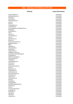 Altas - Dominios 11-07-2016 al 17-07-2016