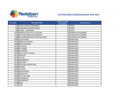 ACTIVIDADES CONSOLIDADAS POR MCC