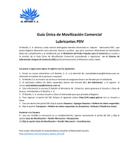 Gu&iacute;a &Uacute;nica de Movilizaci&oacute;n Comercial Lubricantes PDV