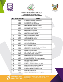 licenciatura en terapia f&iacute;sica - Universidad Polit&eacute;cnica de Pachuca