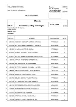 Materia OI036 Resiliencia, arte y psicolog&iacute;a.