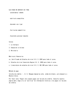 &bull; autodidacta/ c&oacute;modo &bull; matr&iacute;cula asequibles &bull; Aprender con rigor