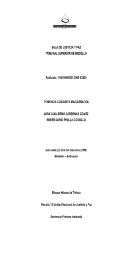 Sentencia - La Sala de Justicia y Paz del Tribunal Superior de