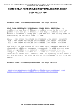como crear personajes inolvidables linda seger descargar pdf