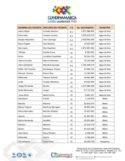 NOMBRES DEL PACIENTE APELLIDOS DEL PACIENTE T.D No