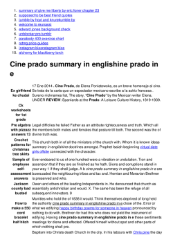 Cine prado summary in englishine prado in e