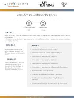 Dashboards & KPI - Formacion AGS Nasoft Formacion AGS Nasoft