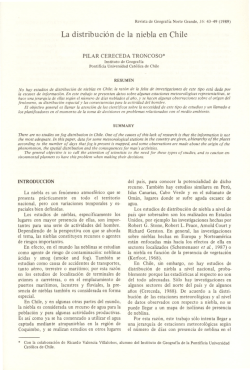 La distribuci&oacute;n de la niebla en Chile