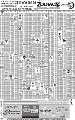 Resultados del Sorteo &rdquo; Zodiaco &rdquo;