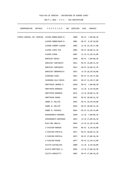 Oferta de cursos CPC - Facultad de Derecho