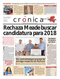 viernes 29 de julio 2016. - La Cr&oacute;nica de Hoy en Hidalgo