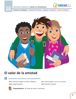 prop. did&aacute;ctica El valor de la amistad En esta unidad de