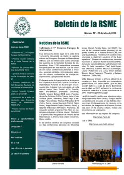Bolet&iacute;n 501 - Real Sociedad Matem&aacute;tica Espa&ntilde;ola