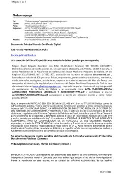 Se adjunta denuncia contra Alcald&iacute;a del Concello