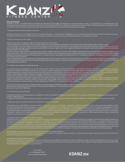 KDANZ 2016/ Aviso de privacidad