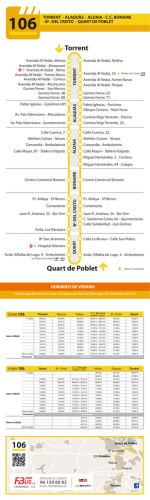 Linea 106 Horarios de Verano