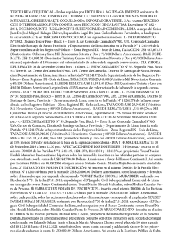 TERCER REMATE JUDICIAL.- En los seguidos por