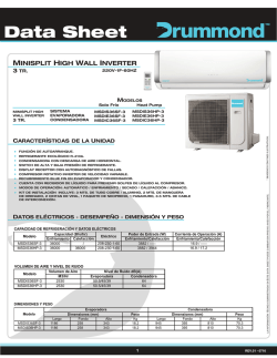 Data Sheet Drummond - Minisplit Inverter 3 TR - Jul 2016