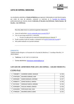 Medicina segundo Listado