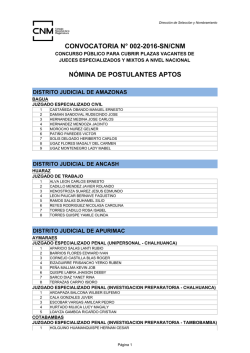 n&oacute;mina de postulantes aptos