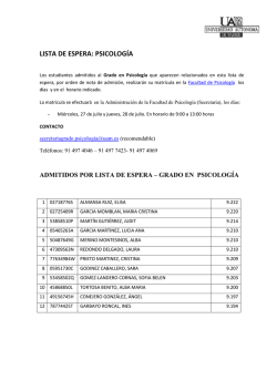 LISTA DE ESPERA: PSICOLOG&Iacute;A