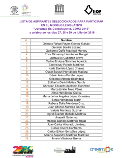 LISTA DE ASPIRANTES SELECCIONADOS PARA PARTICIPAR EN