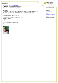 Caracter&iacute;sticas del Trueque: &iquest; Qu&eacute; me das a cambio ?