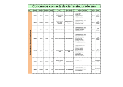 Concursos con acta de cierre sin jurado a&uacute;n